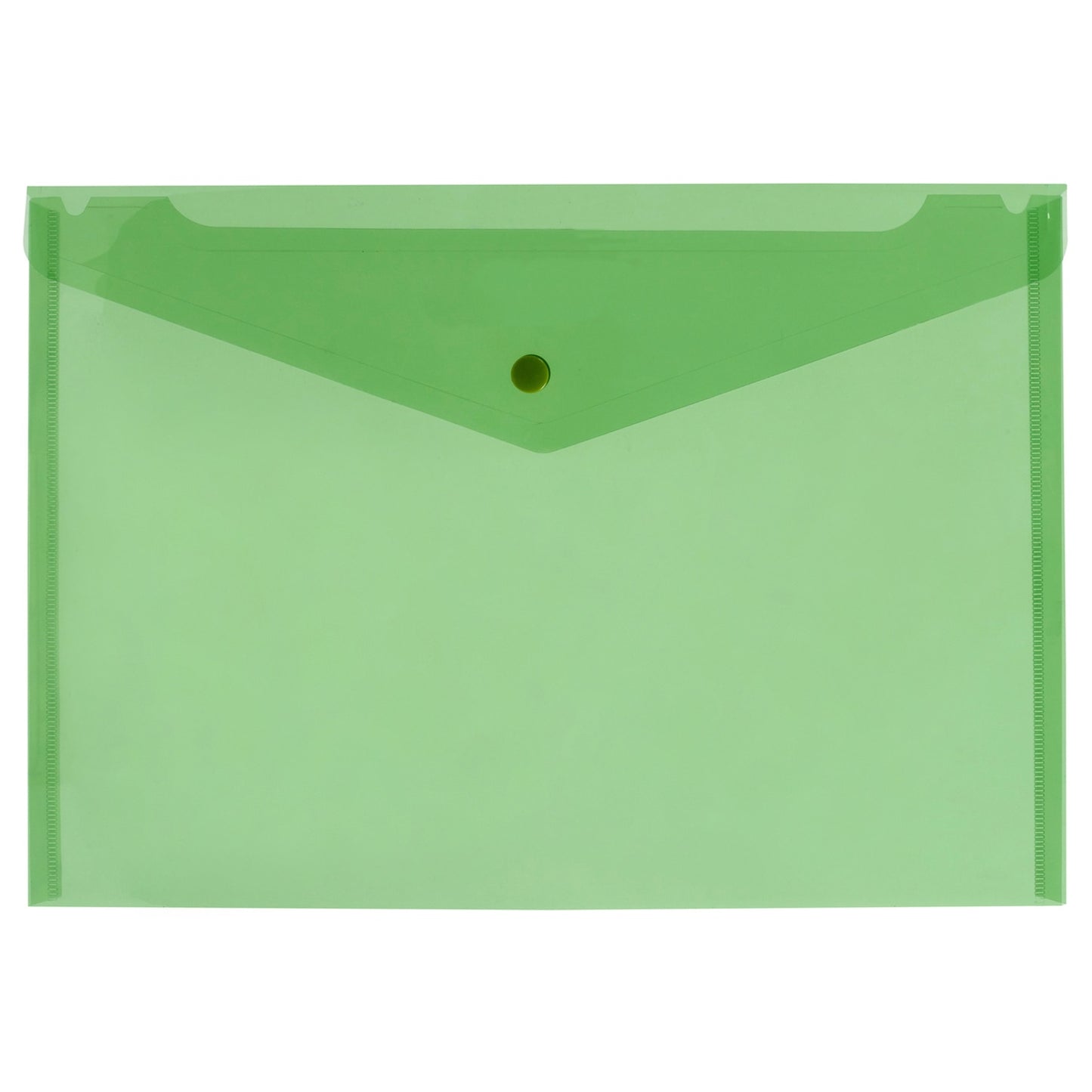 Plastic A4 Button Envelope Green