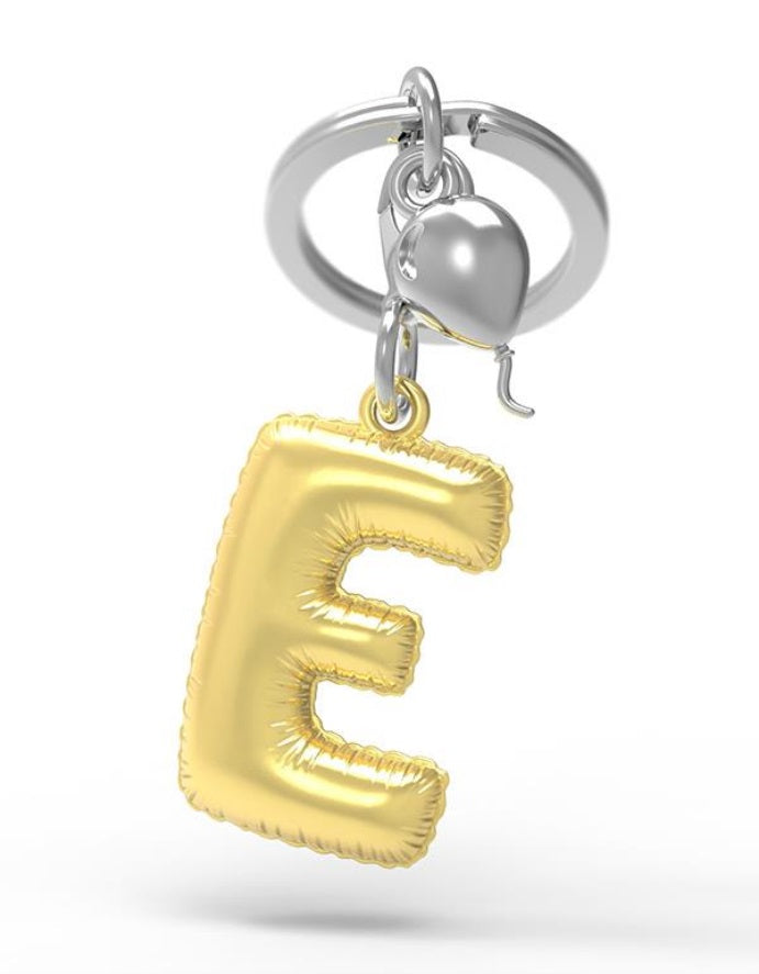 Keychain Golden Balloon Letter E