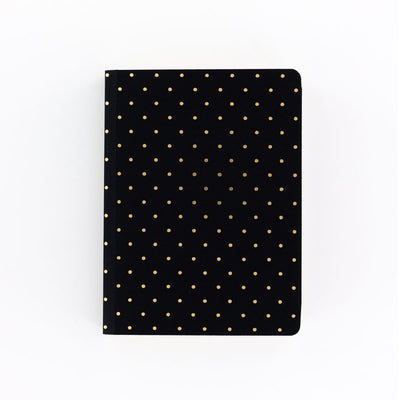 Shimmer Small Gold Polka - Black A6 Notebook