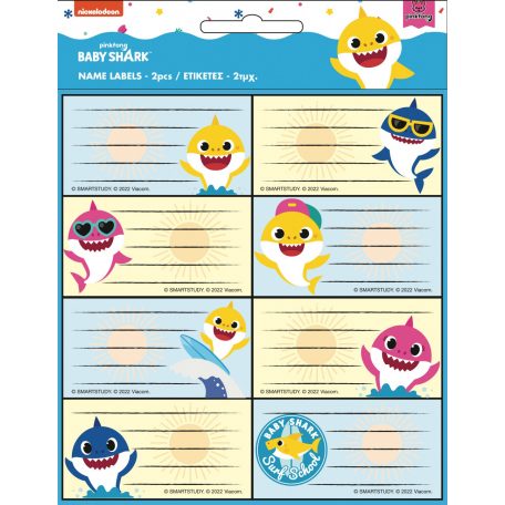 Sticker Labels Baby Shark 16Pcs