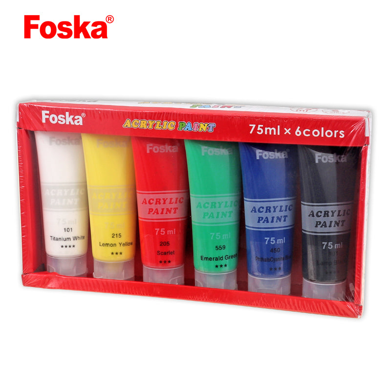 Acrylic Paint 75Ml Tube Set Of 6