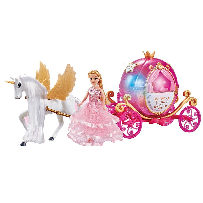 Princess Flying Horse Carriage And Doll