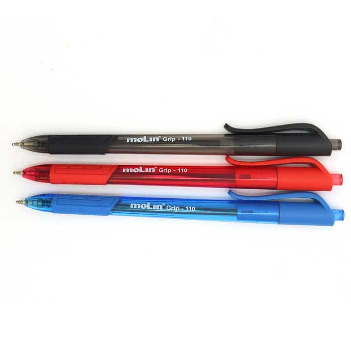 Retractable Ballpoint Pen Blue With Grip