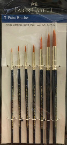  Brushes Round Set Of 7 Synthetic Hair No 0-2-4-6-8-10-12