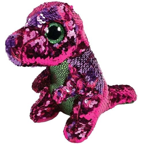 Beanie Boo Stompy Flippables 24Cm - Sequin Pink-Green Dinosaur