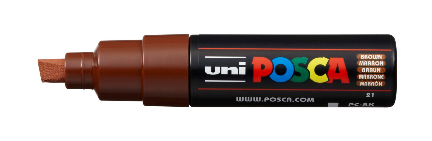 Uni Posca Paint Markers - 8Mm Chisel Brown