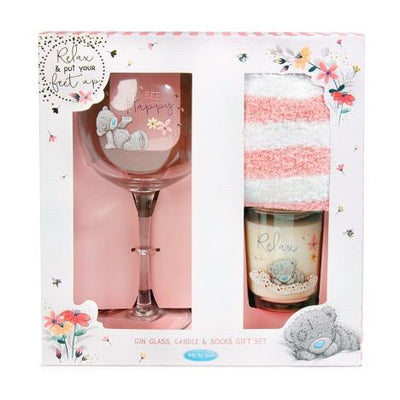 Me To You - Relax Gin Glass,Candle & Socks Gifts Set