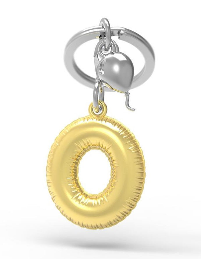 Keychain Golden Balloon Letter O 