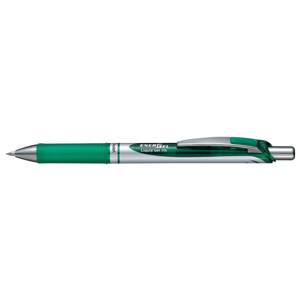 Pentel Energel 0.7Mm Retractable Liquid Gel Roller Pen - Green Ink