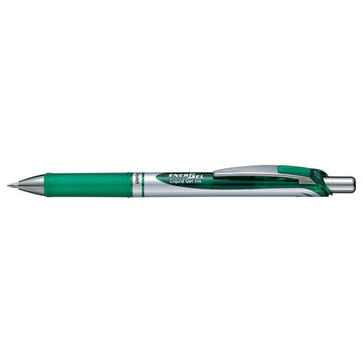 Pentel Energel 0.7Mm Retractable Liquid Gel Roller Pen - Green Ink