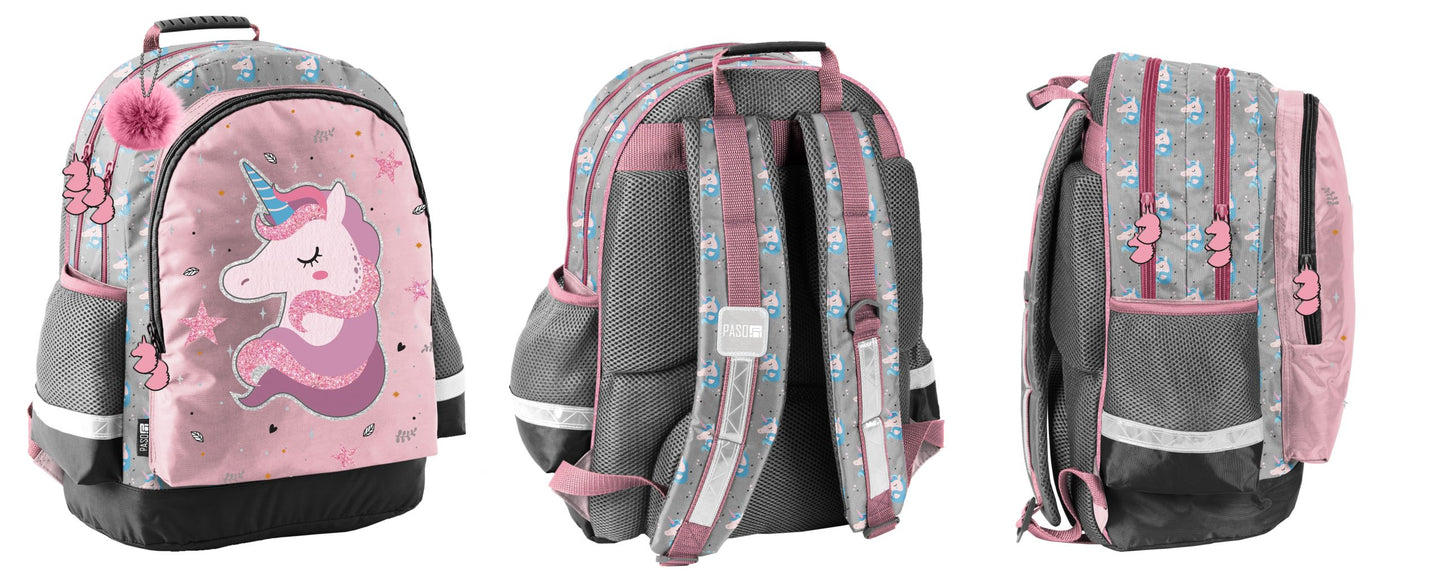 Unicorn Backpack 2 Zip Fit A4 Size
