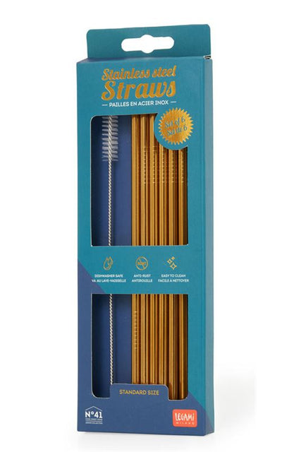 Stainless Steel Straws X6Pcs With Brush