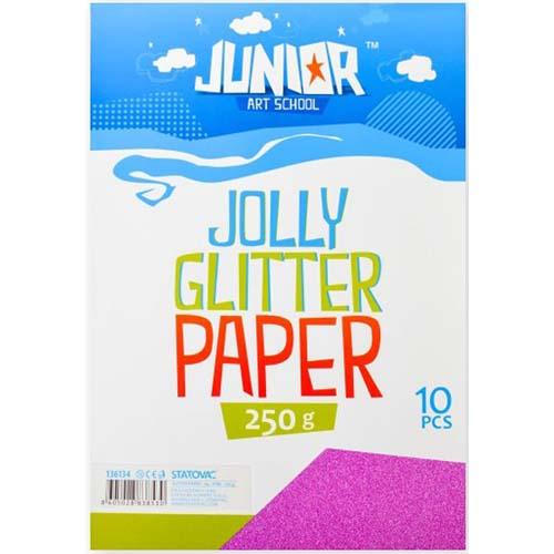 Glitter Cardboard A4 250G - Pink X 10