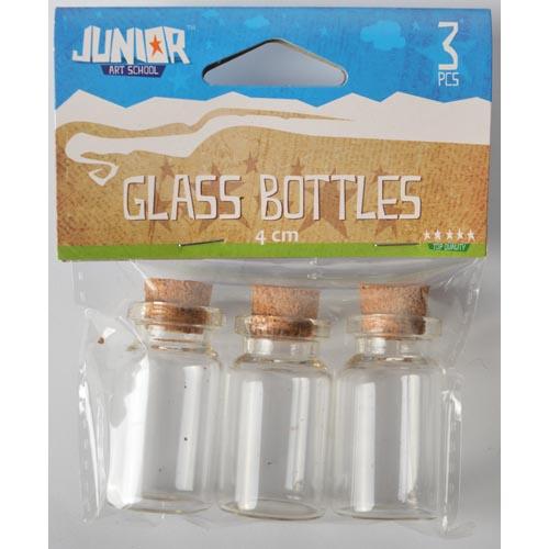 Crafty Natur Glass Bottles 40Mm 3Pc