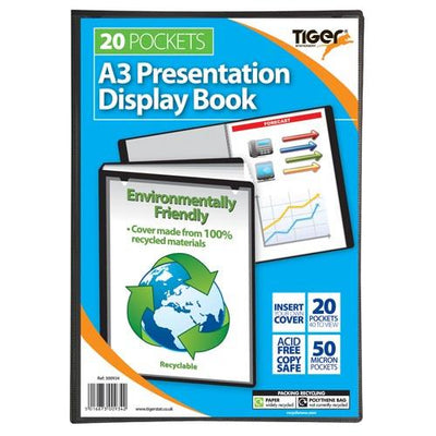 Display Book A3 X 20 Pockets - Black