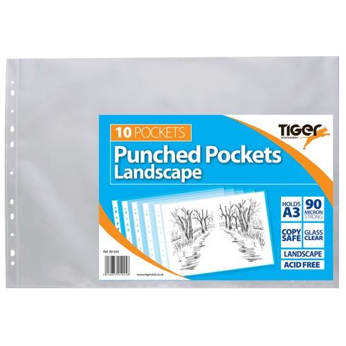 Punched Pockets A3 Landscape  Pkt X 10