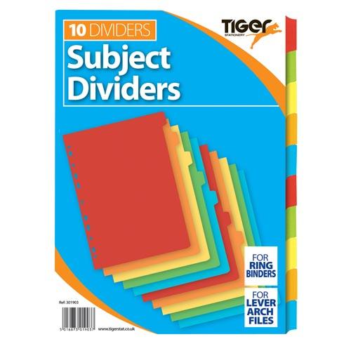 Dividers Carton A4 X 10 Clrs
