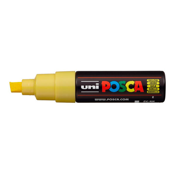 Uni Posca Paint Markers - 8Mm Chisel Yellow