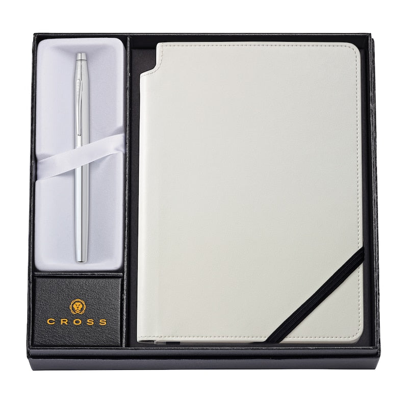 Cross Century Chrome Roller Ball With White Journal Gift Set