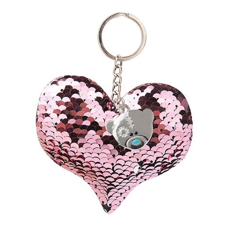Padded Sequin Heart Me To You Bear Key Ring