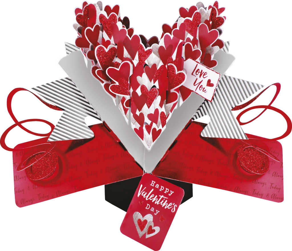 Valentine Card - 3D Pop Up Card - Love You Happy Valentine Day