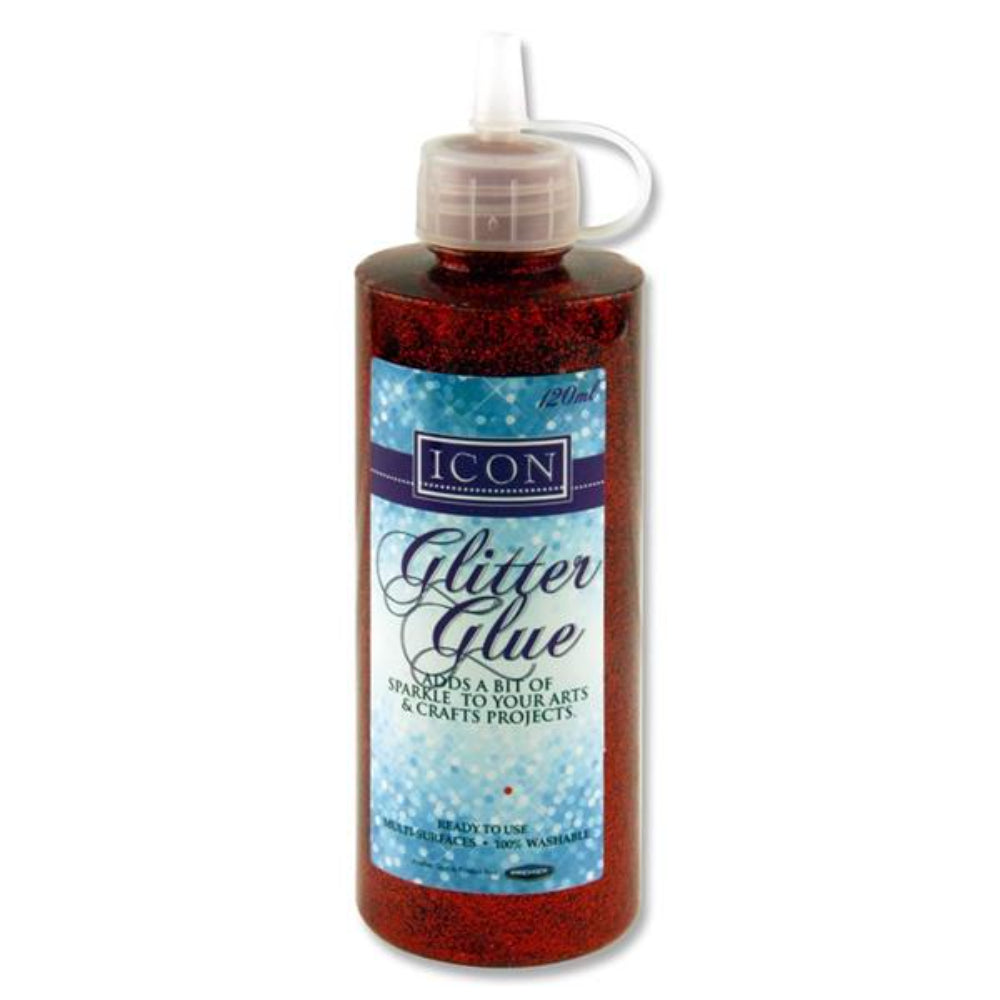 Glitter Glue Red - Large Bottle X120G 