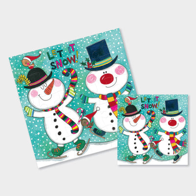 Christmas Jigsaw Card - Snowmen