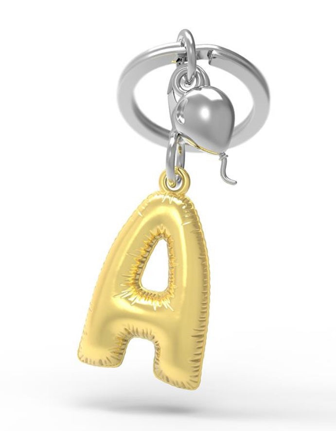 Keychain Golden Balloon Letter A