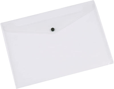 Plastic A4 Button Envelope White