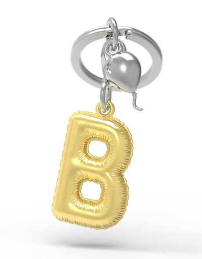 Keychain Golden Balloon Letter B