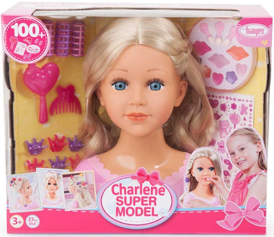 Charlene Super Model Styling Head - Makeup With Accessories