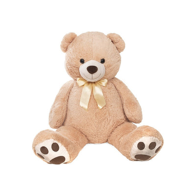 Beige Teddy Bear With Gold Bow 150Cm Standing