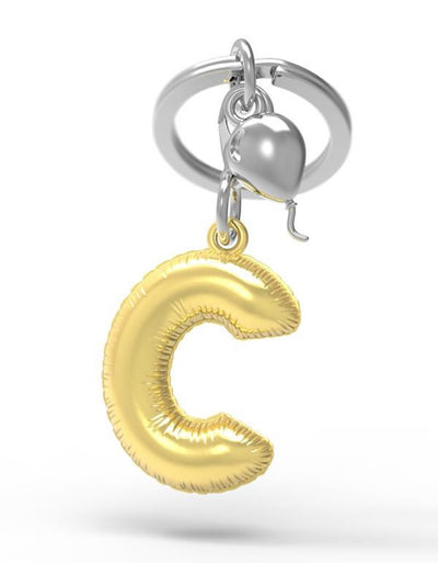 Keychain Golden Balloon Letter C