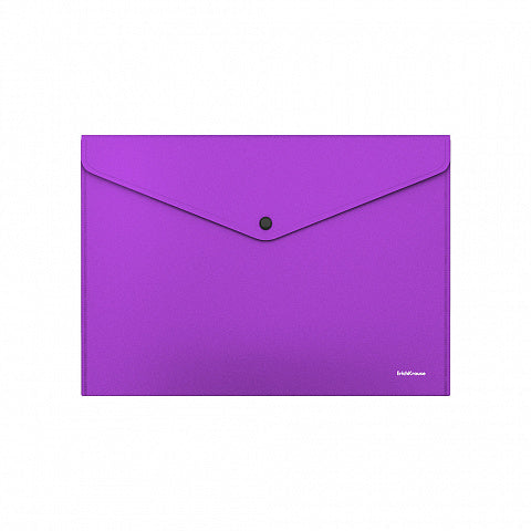 Button A4 Plastic Envelop Purple