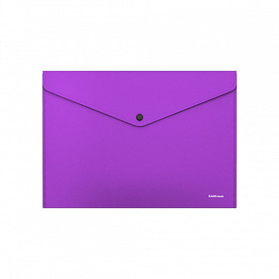 Button A4 Plastic Envelop Purple