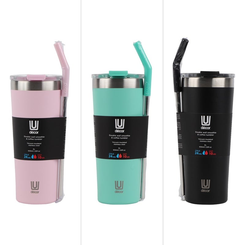 Double Wall Smoothie & Coffee Tumbler 650Ml