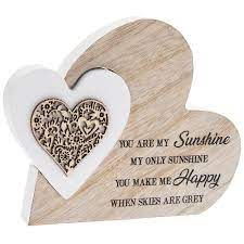 Double Heart Wooden - Heart You Aremy Sunshine