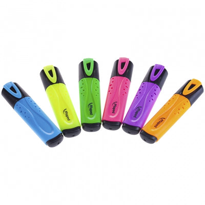 Highlighters Pack X6 Yellow, Orange, Pink, Green, Blue, Purple