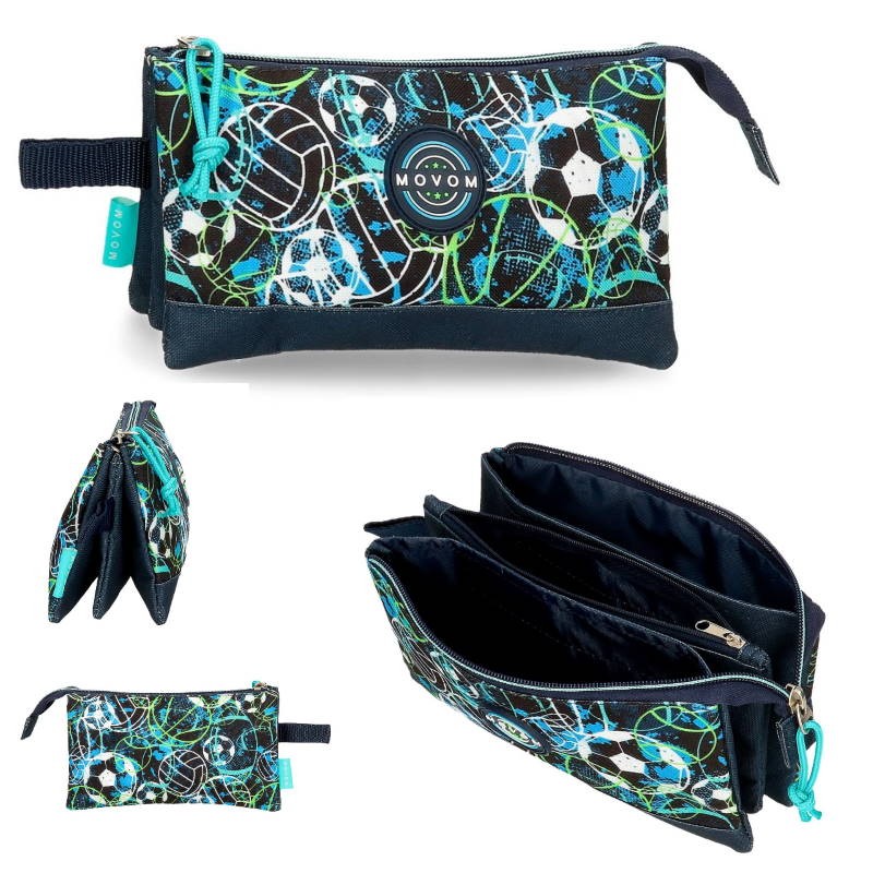 Movom Balls 2 Zip 3 Pockets Pencil Case