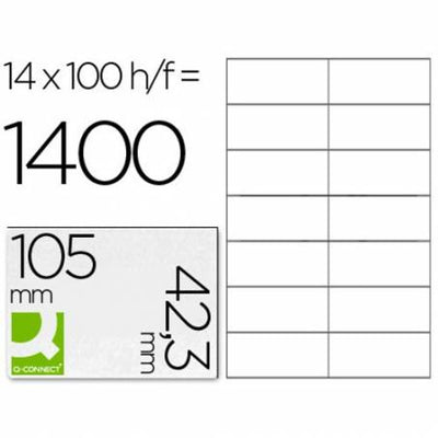 Labels For Inkjet And Laser Printers - Box X100 A4 Sheets - Label Size105X42.3Mm - 14 Labels Per Sheet