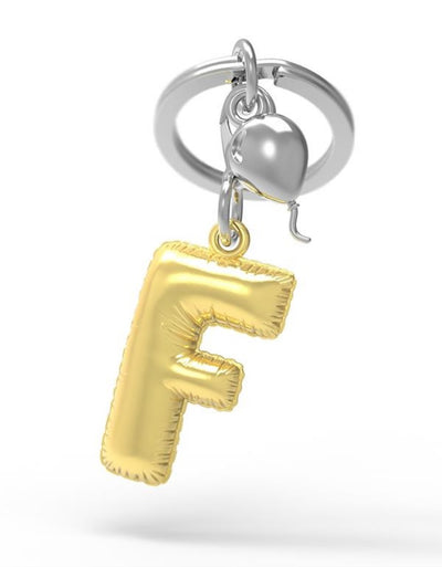 Keychain Golden Balloon Letter F