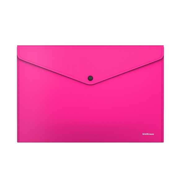 Button A4 Plastic Envelop Highliter Pink