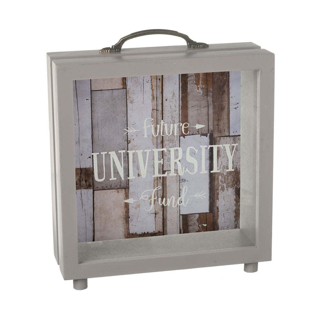 Wooden Money Box - Future University Funds