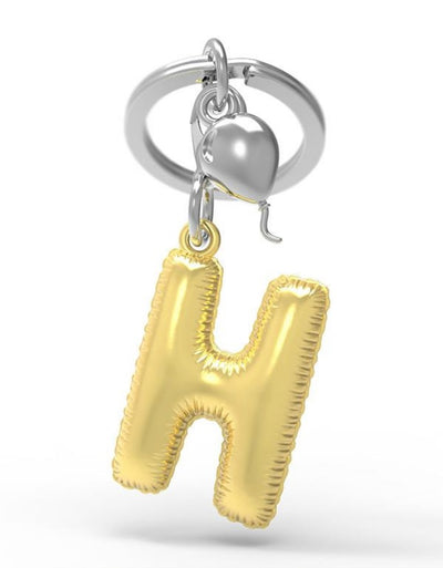 Keychain Golden Balloon Letter H