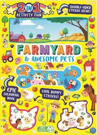 Farmyard & Awesome Pets Colouring And Stickers