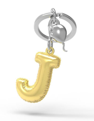 Keychain Golden Balloon Letter J