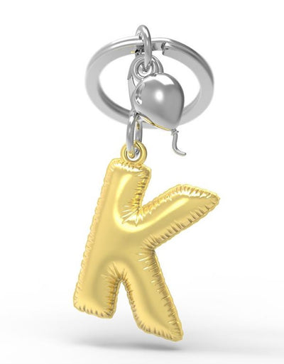 Keychain Golden Balloon Letter K