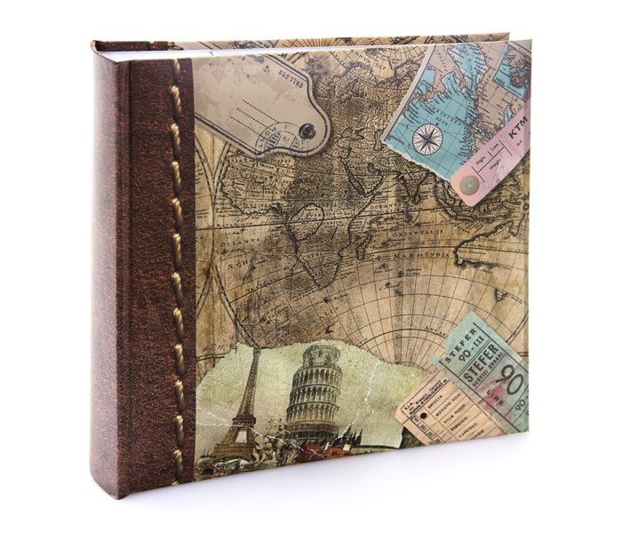 Photo Album Old World Map - 5X7 Photos - Slip In For 200 Photos
