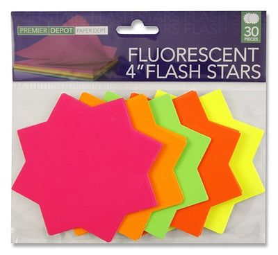 Fluorescent Stars 4 Inch X30 Pcs