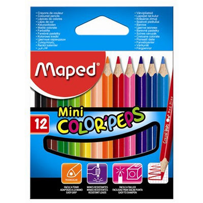 Maped - Mini Color Peps Triangular Pencil Colour X 12 Pcs